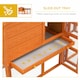 image 5 of PawHut Rabbit Hutch, Guinea Pig Hutch 2 Tier w/ Run & Tray, Asphalt Roof