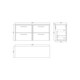 image 2 of Balterley Winshill Contemporary 4 Drawer Wall Hung Vanity Unit with Laminate Worktop, Dark Blue, 1200mm