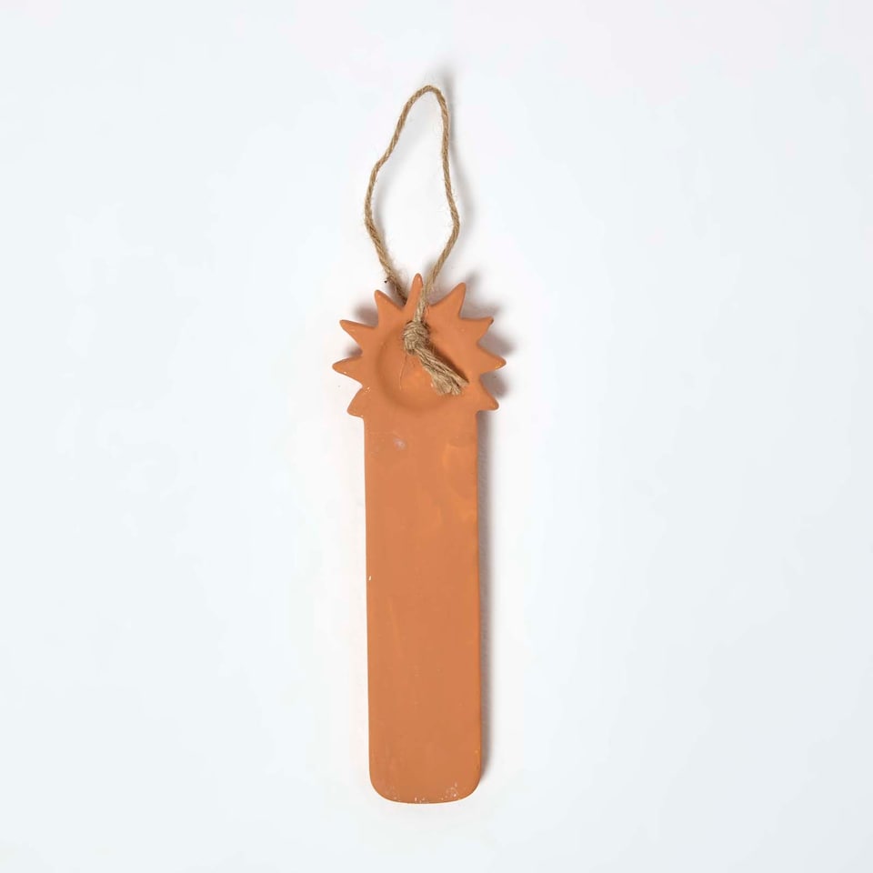 image 1 of Homescapes Outdoor Thermometer with Orange Sun Design