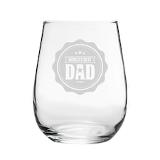 Personalised World's Best Dad Engraved Stemless Wine Gin Tumbler