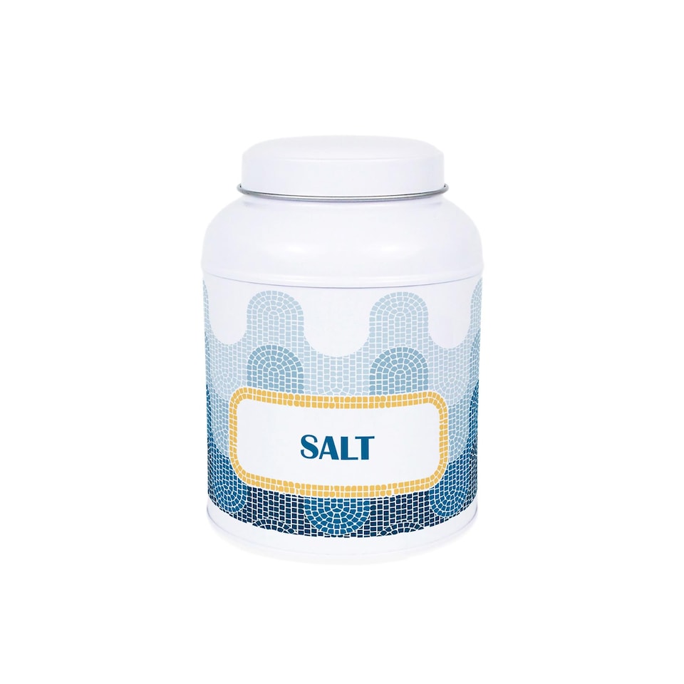 image 1 of Mosaic Waves Salt & Peppercorn Canisters - Small Kitchen Seasoning Jars