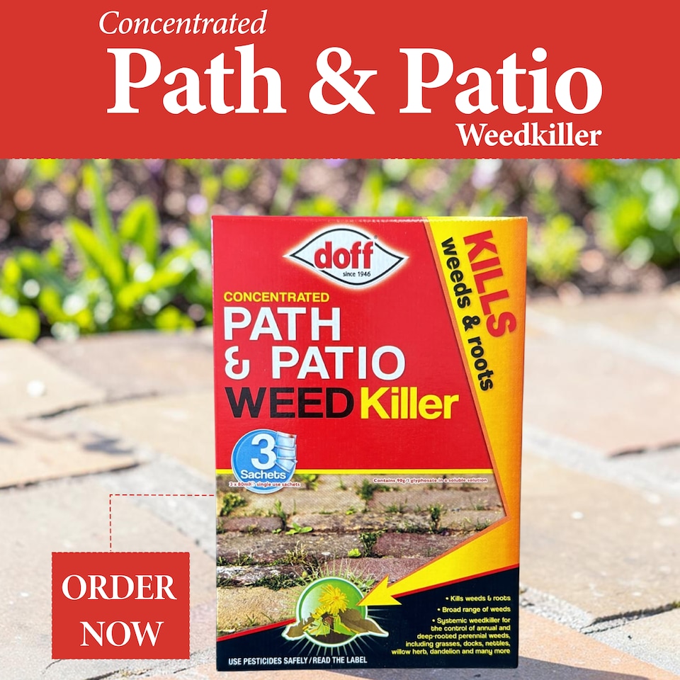 image 1 of Doff Concentrated Path and Patio Weedkiller Outdoor Weed Control Herbicide 3 Sachets