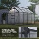 image 7 of Outsunny 6x8ft Walk-In Polycarbonate Greenhouse Plant Grow Galvanized Aluminium