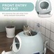 image 8 of PawHut Futuristic Capsule-Shaped Cat Litter Box w/ 2 Doors Scoop Drawer Blue