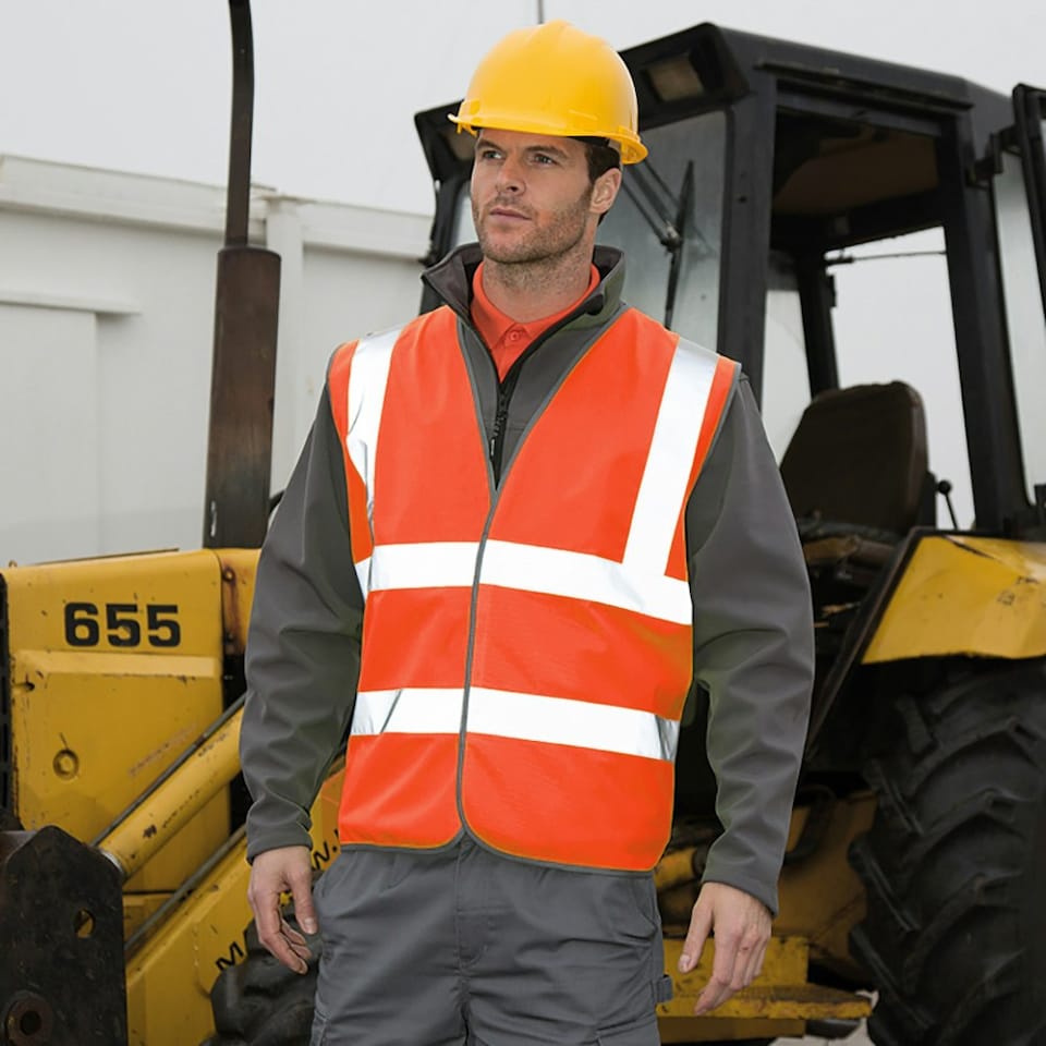 image 1 of Result Mens Core High-Visibility Safety Motorway Vest - Fluorescent Orange - XXL/3XL