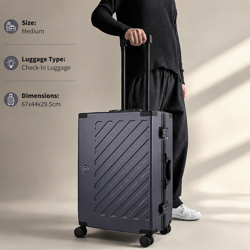 image 1 of Zipperless Polycarbonate Suitcase, Hard Shell, TSA Lock, 4 Wheels