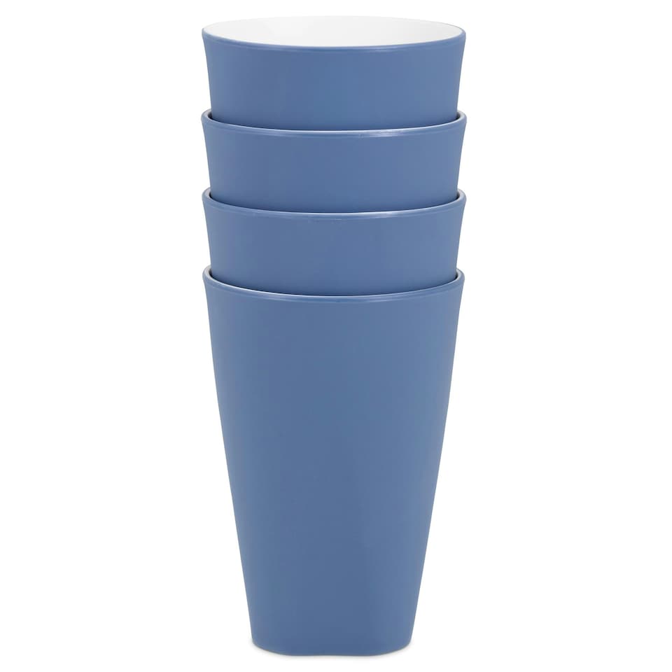 image 1 of 4 Pack 360ml Tumblers, Two Tone Matte Finish Blue