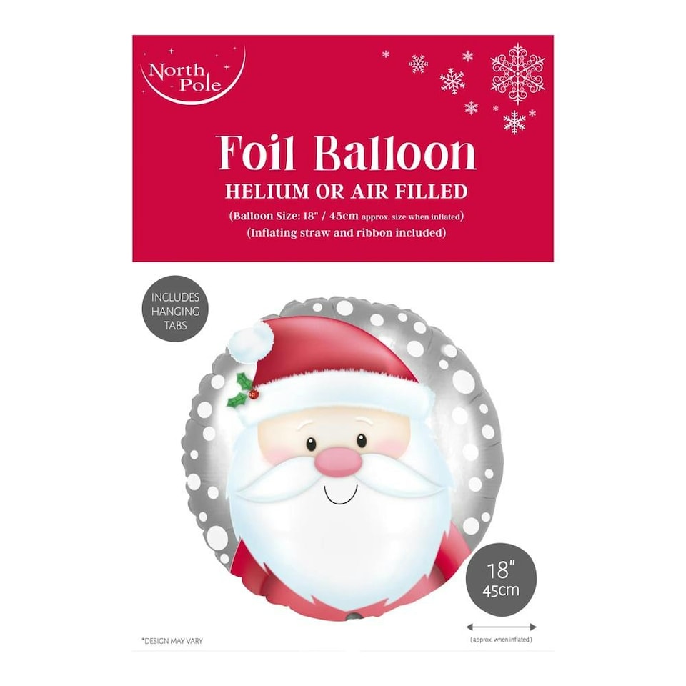 Pack of 6 18" Santa Head Christmas Foil Balloons