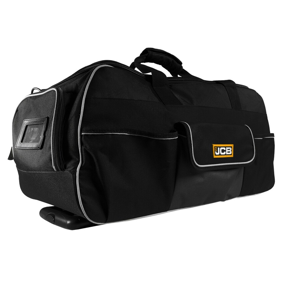 image 1 of JCB 26" 66cm Retractable Trolley Handled Tool Kit Bag, Water-Resistant & Durable, 90L Capacity | 21-18VKB Black