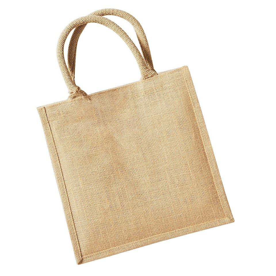 image 1 of Westford Mill Midi Jute Tote Bag - Natural - One Size Cream