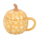 image 4 of Ceramic Groovy Floral Pumpkin Lidded Mug Orange