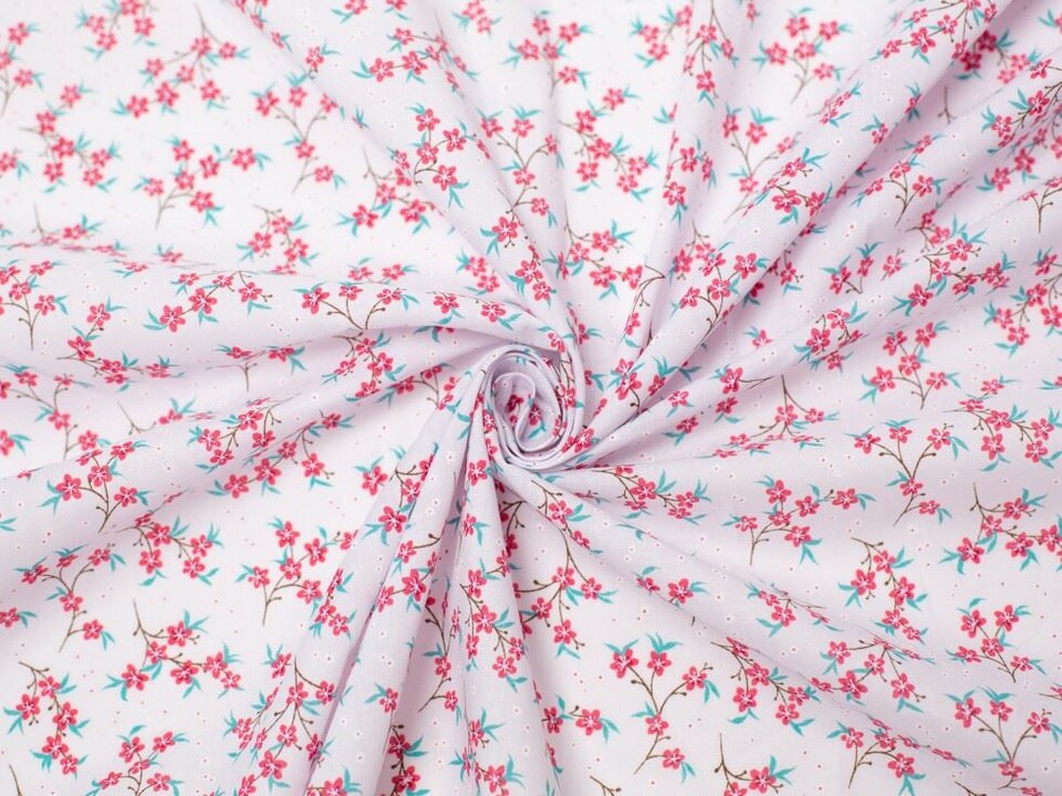 Pink Printed Polycotton Fabric for Dressmaking, 112.5cm / 44" Wide - per metre