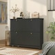 image 6 of HOMCOM Narrow Shoe Cabinet with 4 Flip Drawers Adjustable Shelves Black | Gold | 119.5W x 23.5D x 87H cm
