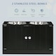 image 3 of PawHut Raised Dog Bowls for Large Dogs Feeding Station w/ Stand, Storage - Black