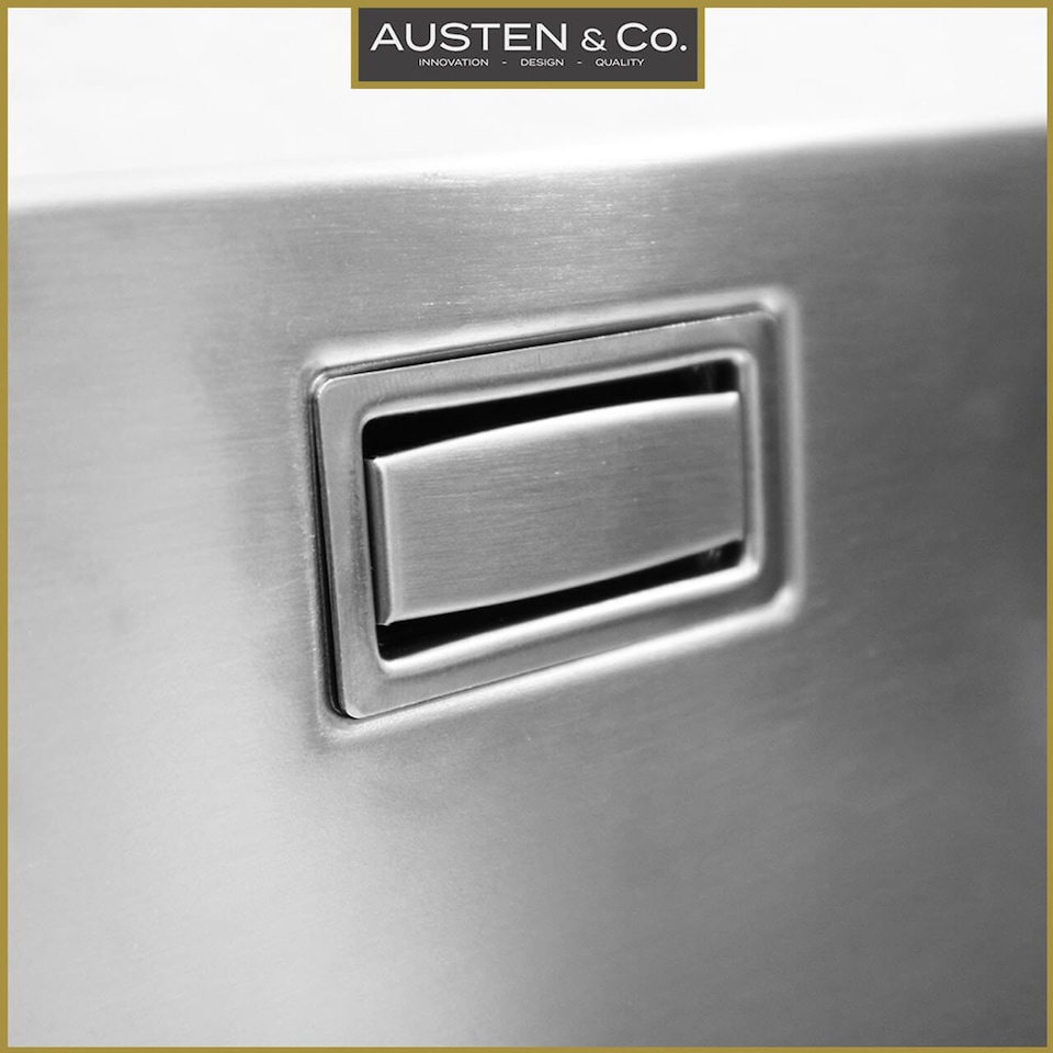 image 1 of Austen & Co. Orla Stainless Steel 1.5 Bowl Kitchen Sink, Right Hand Main Bowl, Inset & Undermount