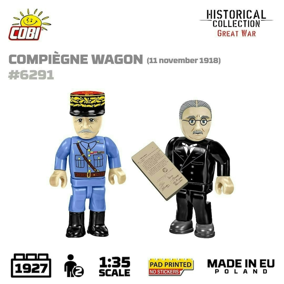 image 1 of Compiegne wagon brick model 1918 - COBI 6291 - 1945 bricks