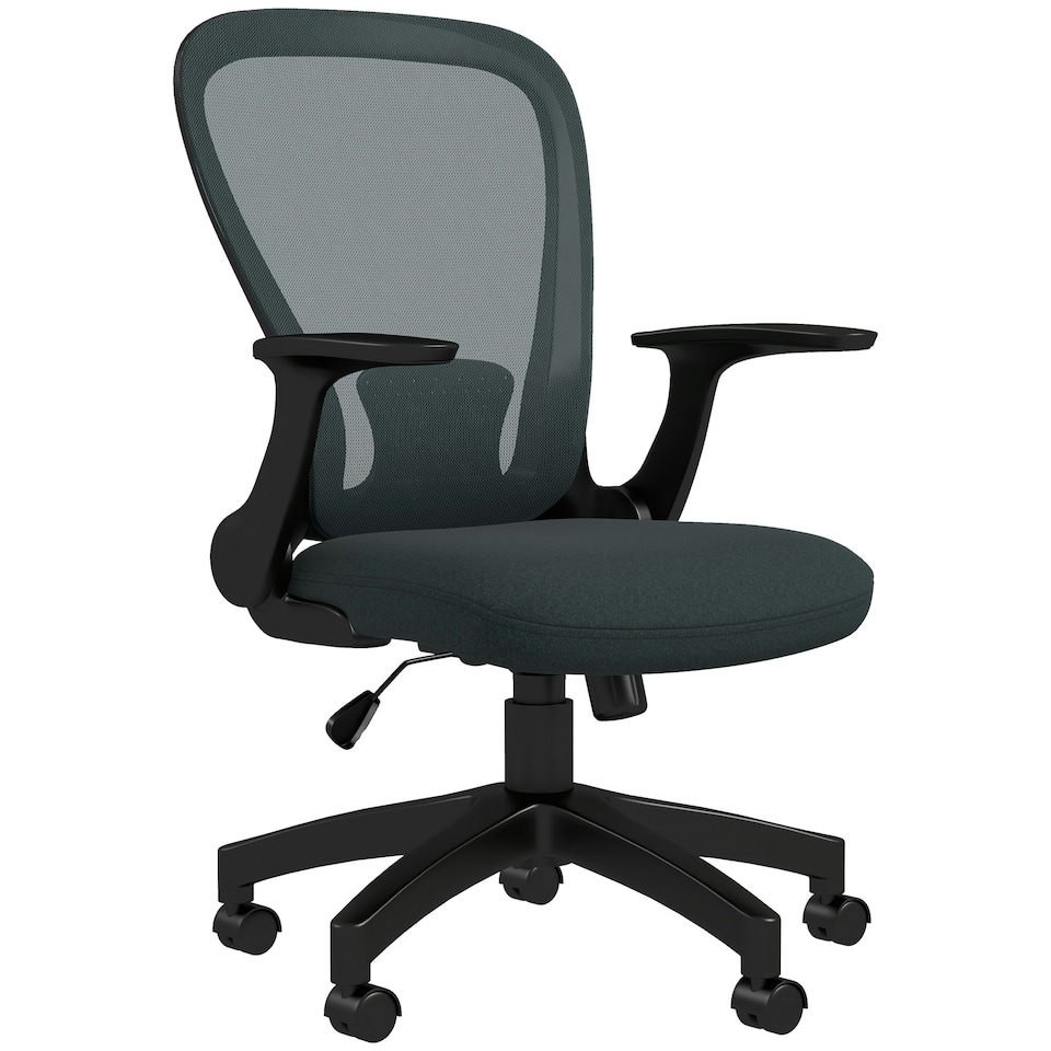 image 1 of Vinsetto Mesh Office Chair, Computer Chair with Adjustable Armrest, Grey