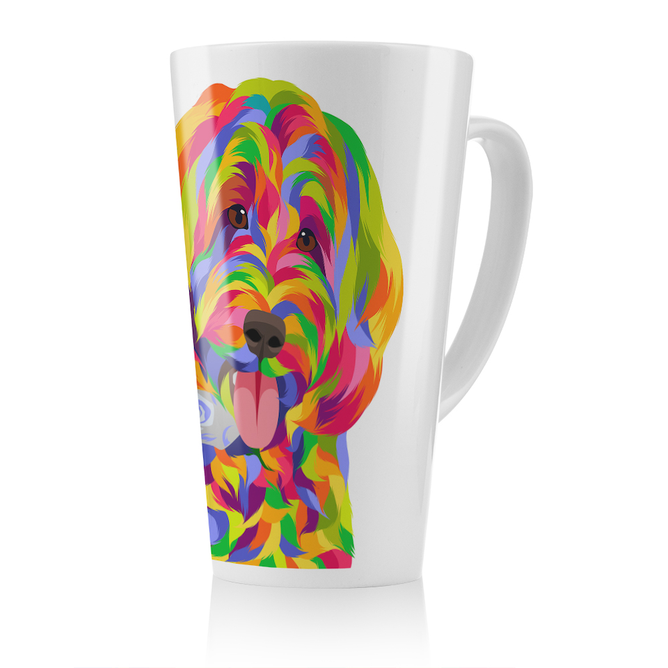 image 1 of Animal Dog Illustration Pop Art Designer Latte Mug