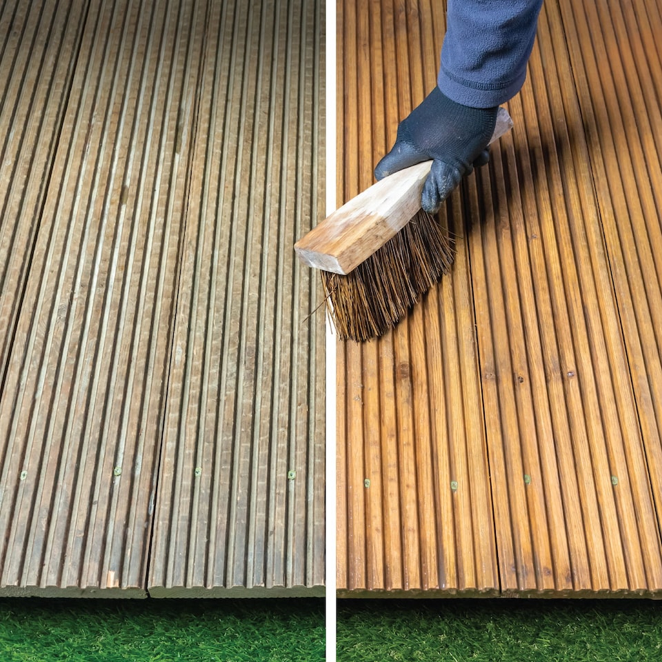 image 1 of Roxil Wood Scrub Gel (1L) - Oxalic Acid-Based Cleaner and Reviver for Weathered Outdoor Timber, Decking, Fence & Garden Furniture