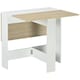 image 2 of HOMCOM Folding Dining Table, Drop Leaf Table for Small Space, Kitchen, Space-Saving, Oak & White