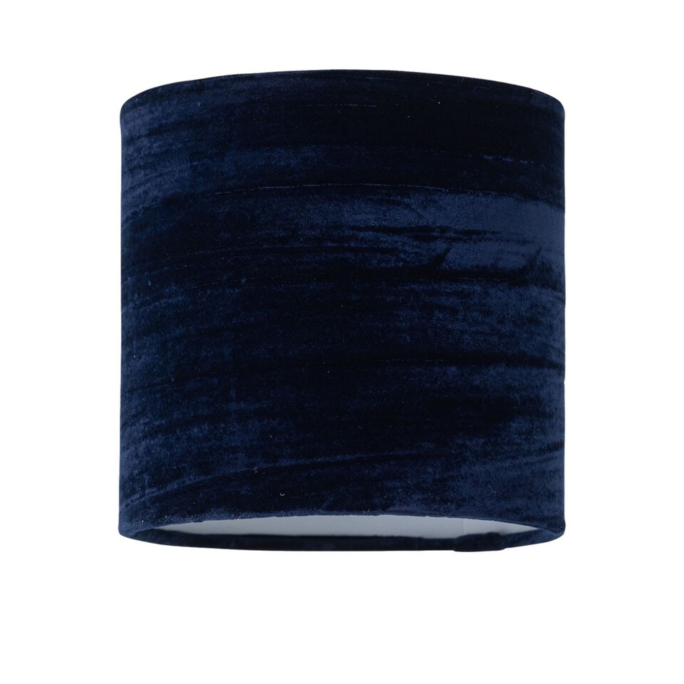 image 1 of Chrome Two Ball Table Lamp with Navy Blue Crushed Velvet Shade | Chrome | Blue | Medium | 1