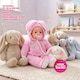 image 4 of BiBi Doll 20" Bunns Baby Doll Girl with Baby Pink Jumpsuit, Sounds & Dummy Toy