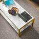 image 8 of HOMCOM Two-Tier Coffee Table with Marble Effect Shelf and Metal Frame White