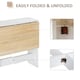image 3 of HOMCOM Wooden Folding Table Writing Desk Oak, White Home Office