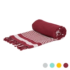 Nicola Spring Deluxe Turkish Cotton Bath Towel - 162 x 90cm - Burgundy | Red | Burgundy