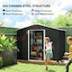 image 3 of Outsunny 7.7 x 5.7ft Metal Garden Shed with Ventilation Slots and Sliding Doors, Galvanised Outdoor Tool Storage House, Grey