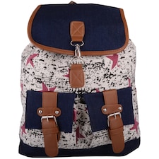 Lorenz Womens Canvas Travel / Holiday / Work / School Backpack / Rucksack with Multiple Features | White | White
