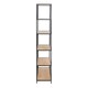 image 3 of Seaford Black Metal Large Asymmetrical Bookcase with 5 Oak Shelves