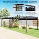 image 4 of Outsunny 4 x 3(m) Metal Outdoor Pergola with Retractable Roof, Outdoor Gazebo Canopy Shelter with Drainage Holes for Garden, Patio, Lawn, Black