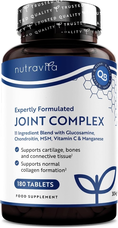 image 1 of Nutravita Joint Complex with Glucosamine and Chondroitin High Strength + Vitamin D + Vitamin C + MSM & Manganese - 180 Glucosamine Tablets
