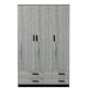 image 2 of 3 Door 4 Drawer Wardrobe With Hanging Rail And Storage Shelf | Black | Black Carcass & Ash Grey Door | 1