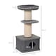 image 4 of PawHut 96cm Multi-level Cat Tree with Scratch Post Removable Cover, Grey