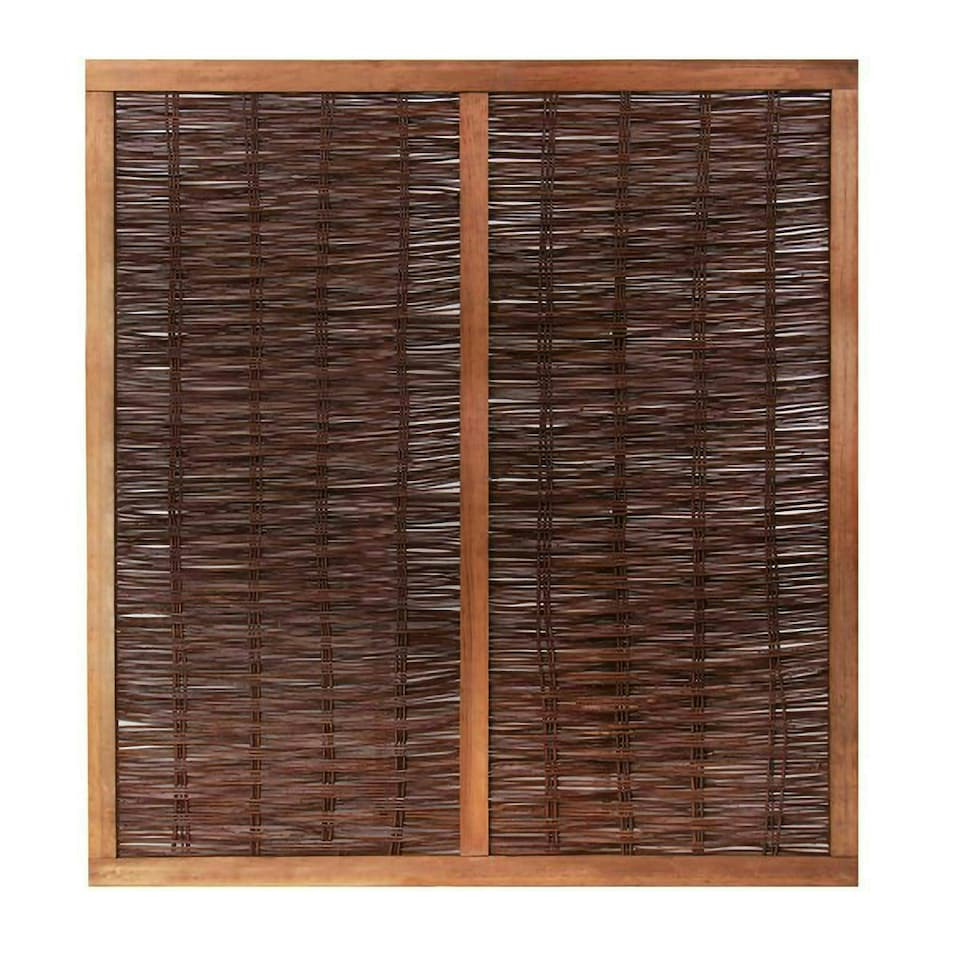 image 1 of Primrose Willow Hurdle Fence Panel Framed Handwoven 6ft x 6ft