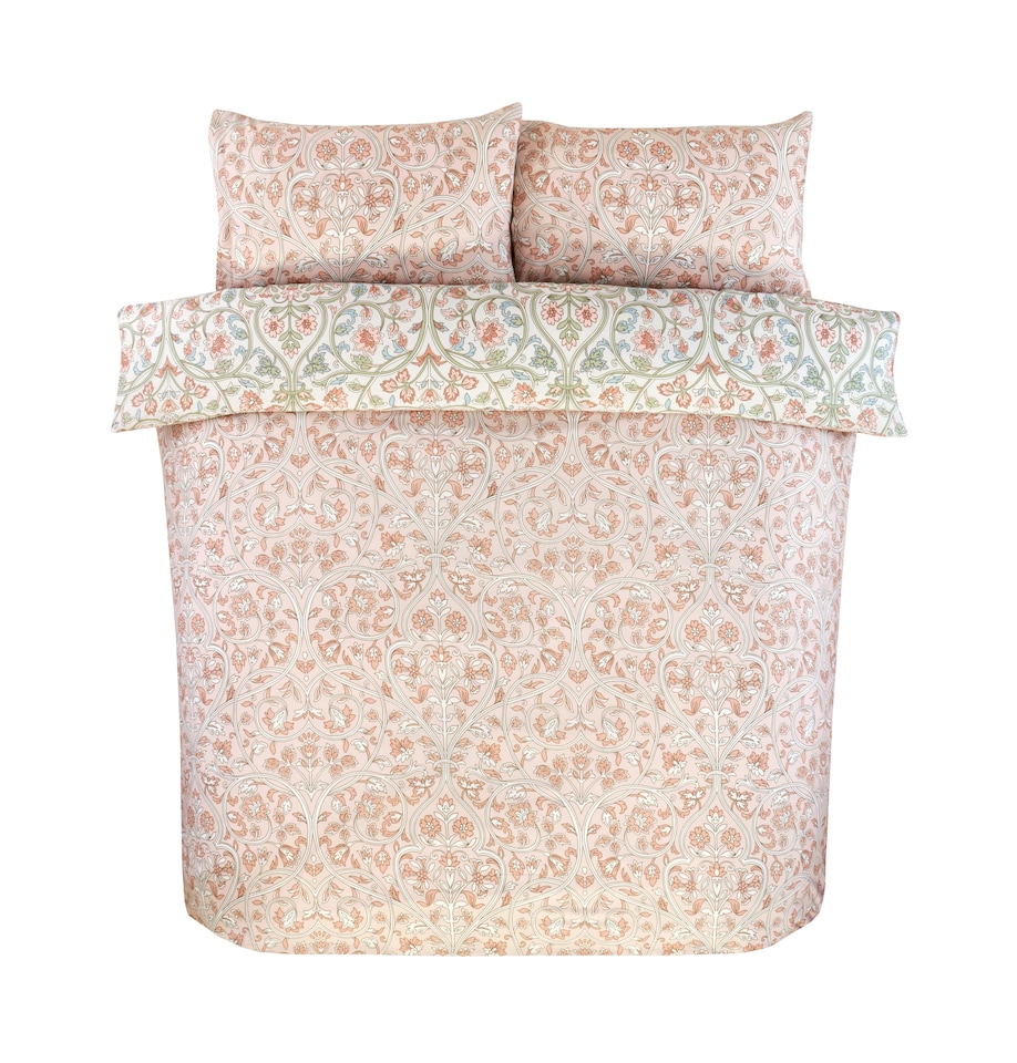 image 1 of Harrow Microfibre Floral Reversible Duvet Cover Set with Pillowcase | Brown | Double