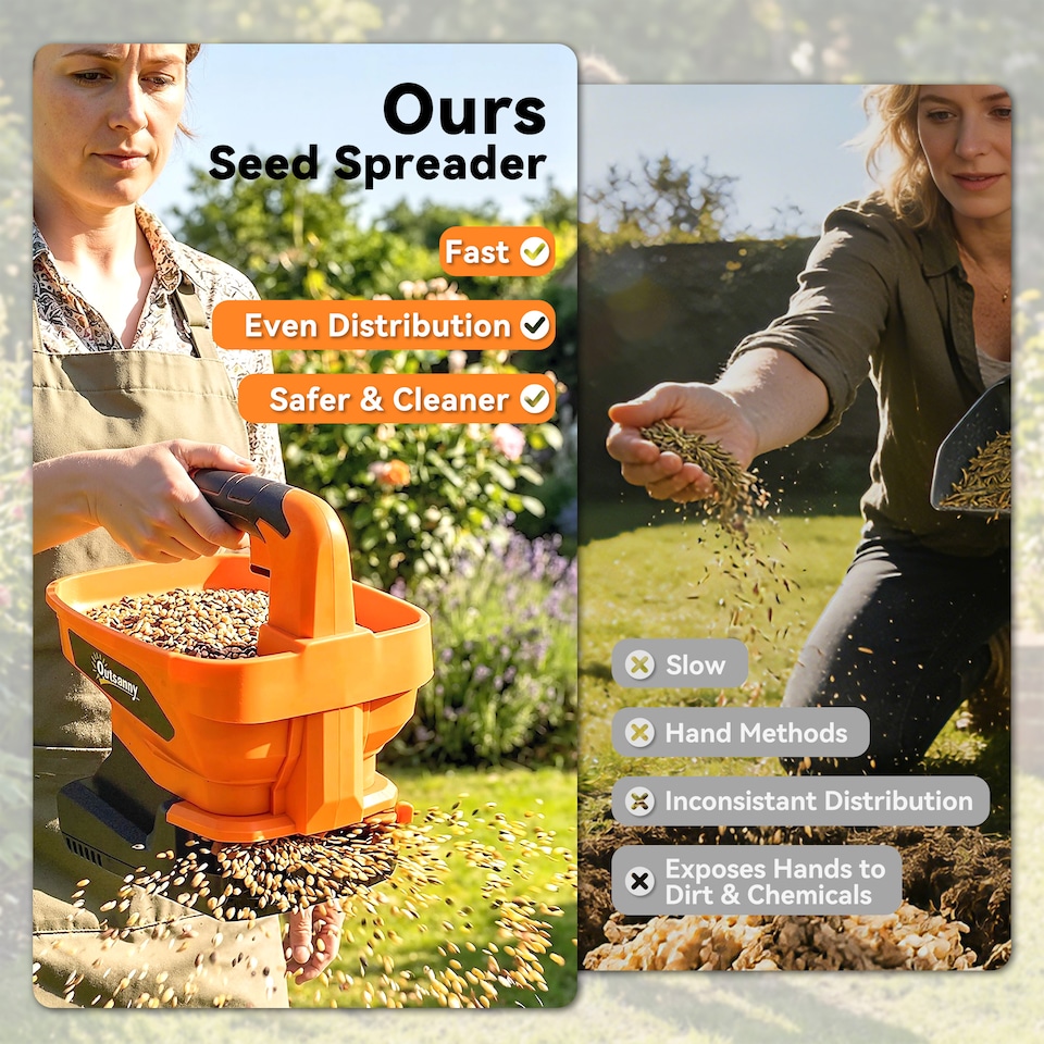 image 1 of Outsunny Cordless Spreader, 3.3L Handheld Seed Spreader with Adjustable Flow