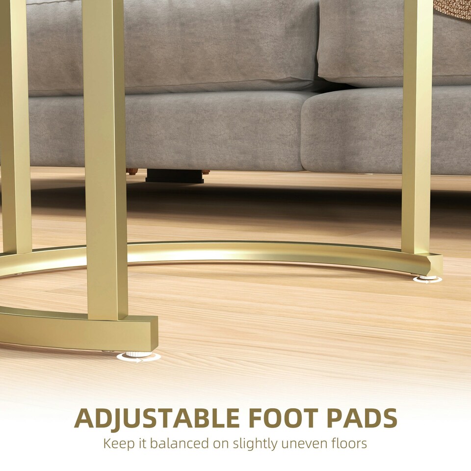 image 1 of HOMCOM 2 Pcs Coffee Table, Side Accent Tables Clear