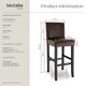 image 6 of Bar Stools with a padded backrest and faux leather cover | Brown | brown | 41 x 40 x 107 cm | 2