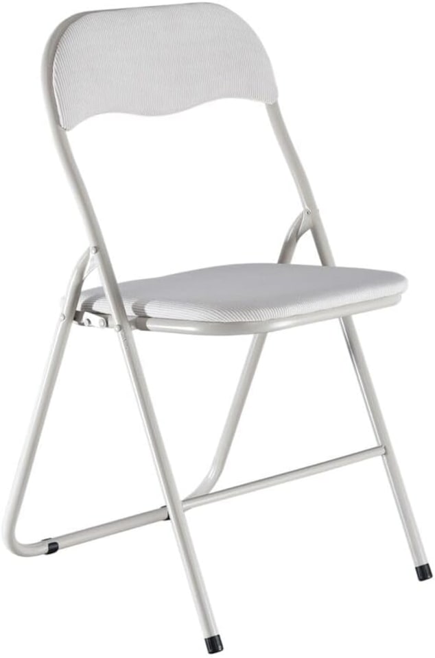 image 1 of 6 Pc Folding Lightweight Chair Set Portable Metal Frame PVC Velvet Ribcord Seats | Multi | Beige Ribcord