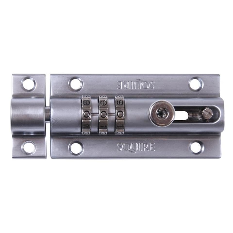 image 1 of Squire Combibolt 3 Re-codable Locking Bolt - Chrome - Chrome | Grey