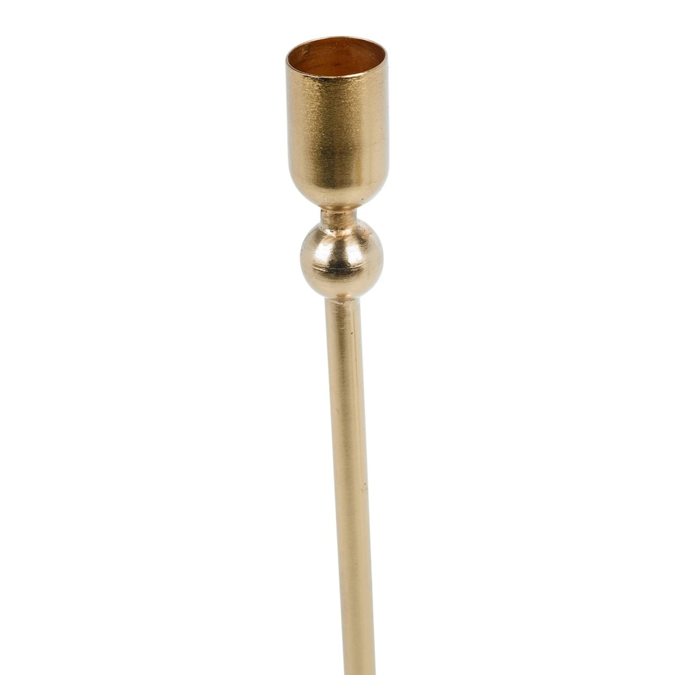 image 1 of 33cm Tall Metal Iron Taper Candle Stick Holder Dinner Table Wedding Party Decor | Gold | 2 x Gold