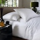 image 2 of Fine Stripe 100% Cotton White Duvet Cover Set – 200 Thread Count, 2mm Sateen Stripe with Piped Trim White | Double