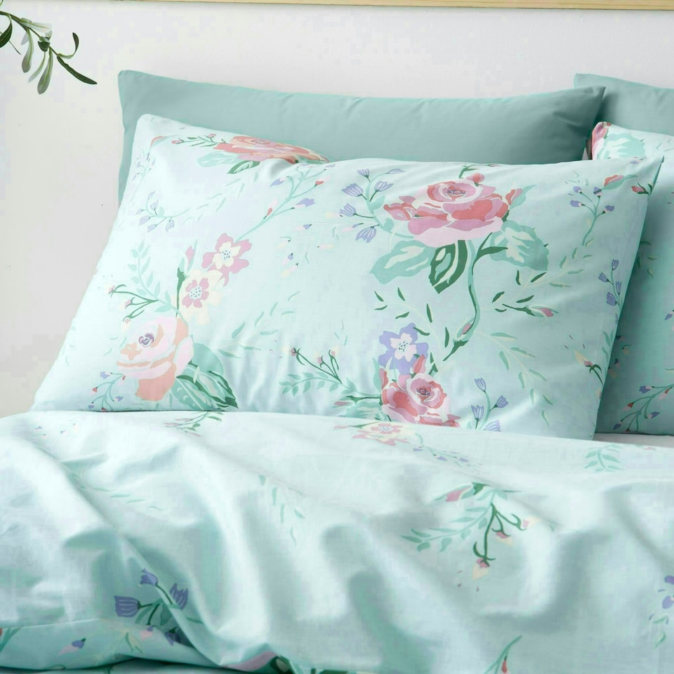 image 1 of Portfolio Home Rose Garden Floral Bedding Duvet Cover Set Blue | King