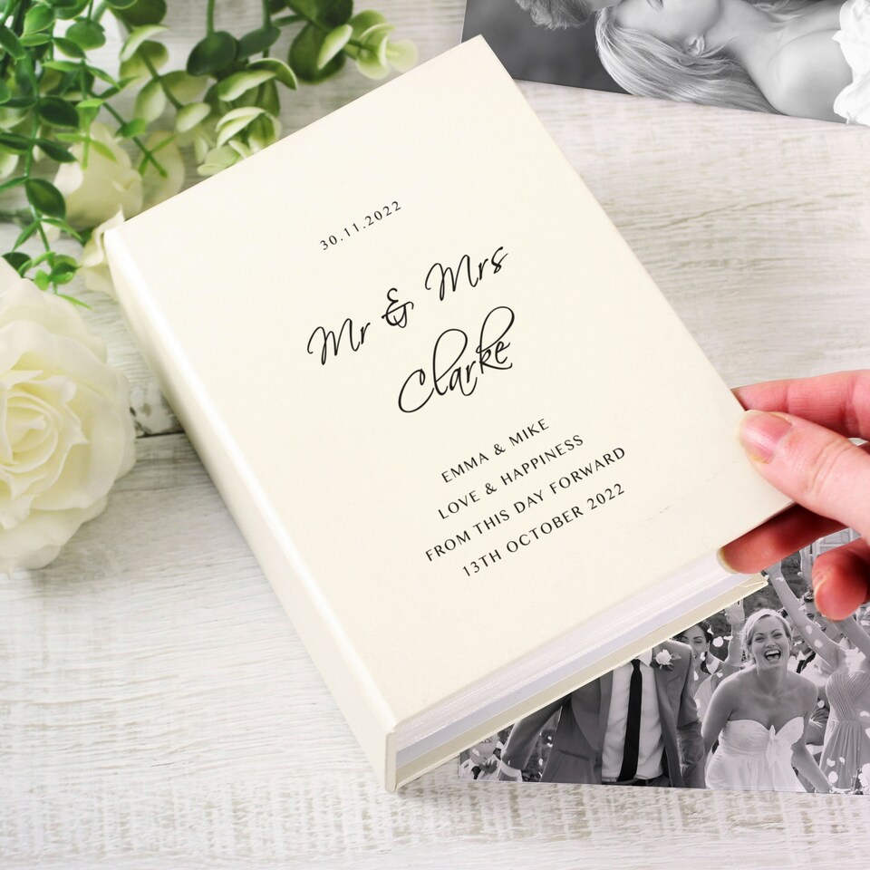 image 1 of Personalised Free Text 6x4 Photo Album with Sleeves Cream