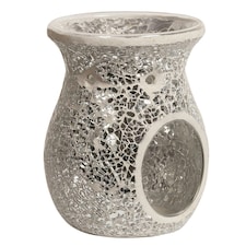 Aroma Crackle Wax Melt Burner 14cm - Silver | Multi