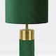 image 7 of Set of 2 Green Velour Velvet Table Lamps | Green | Bronze | Large | 2