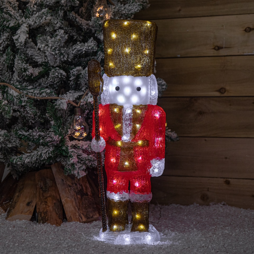 image 1 of 65cm Light up Acrylic Christmas Nutcracker Decoration with 80 White LEDs